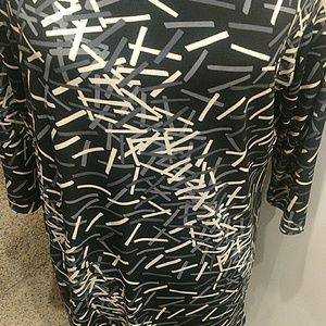 women with control Tops - Easy Care & Wear Geometric Black Top LP women with control Tops - Easy Care & Wear Geometric Black Top LP